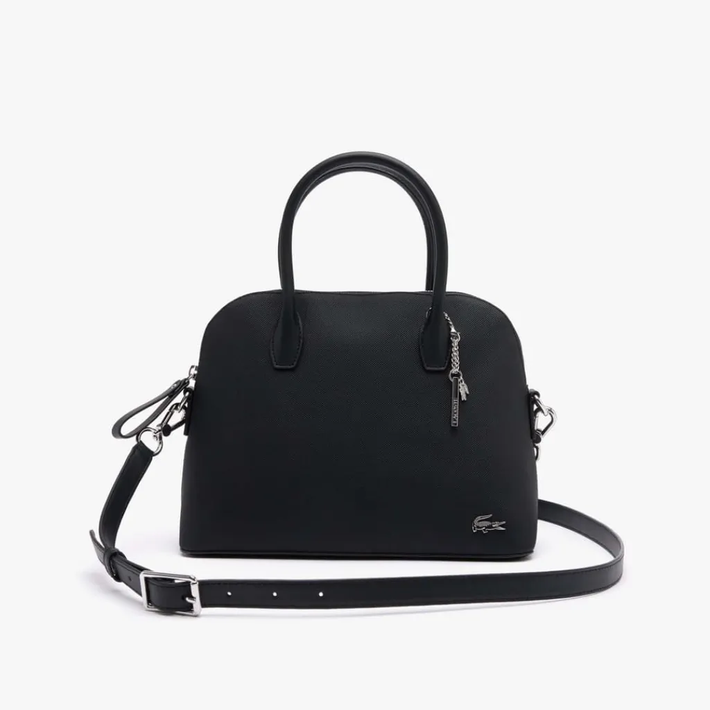 Bags*Lacoste Naos Piqué Crossbody Bag in Black