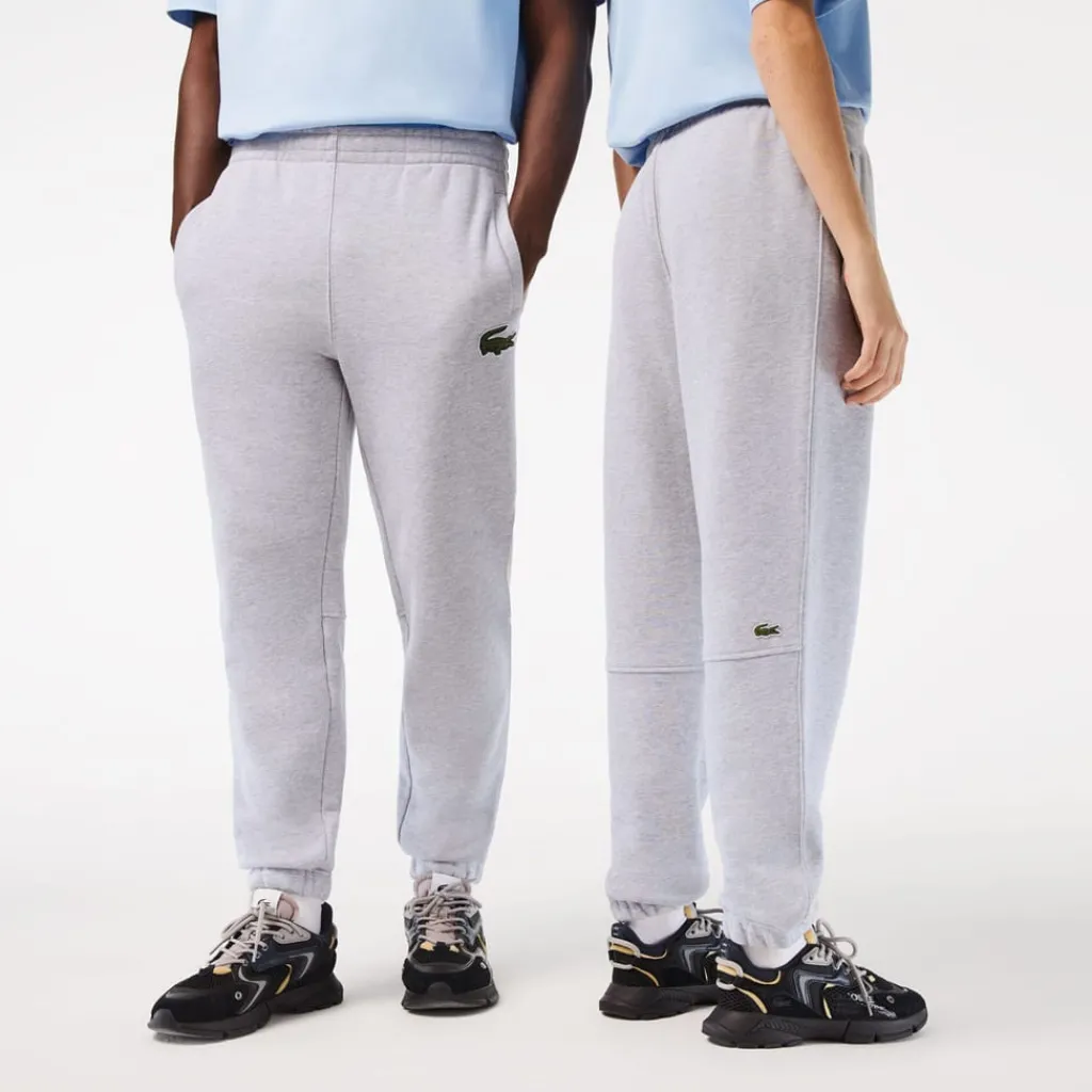 Trousers*Lacoste Organic Cotton Fleece Sweatpants in Grey