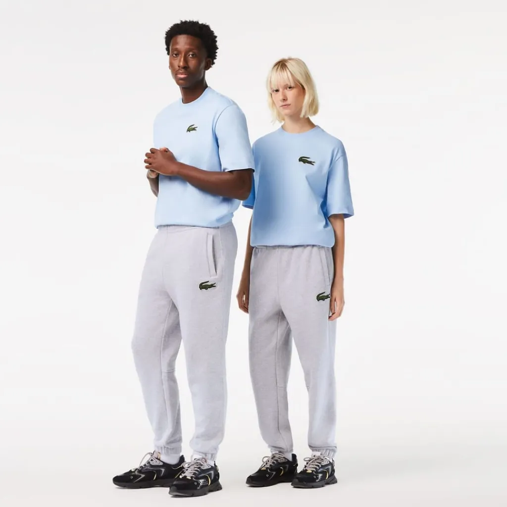 Trousers*Lacoste Organic Cotton Fleece Sweatpants in Grey