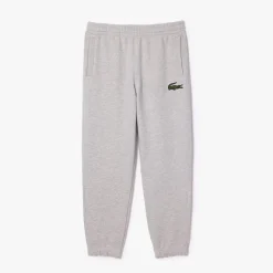 Trousers*Lacoste Organic Cotton Fleece Sweatpants in Grey