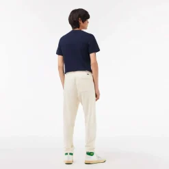 Trousers*Lacoste Organic Cotton Track Pants in Cream
