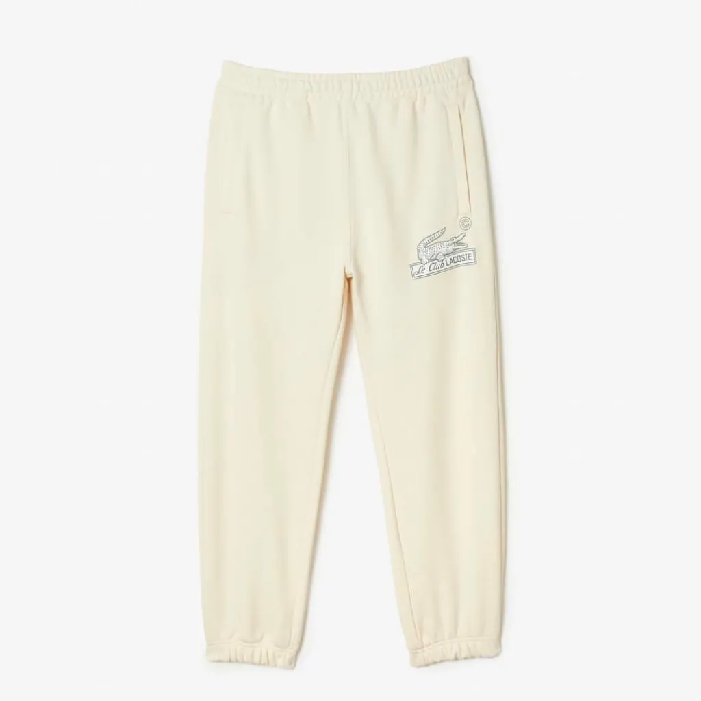 Trousers*Lacoste Organic Cotton Track Pants in Cream