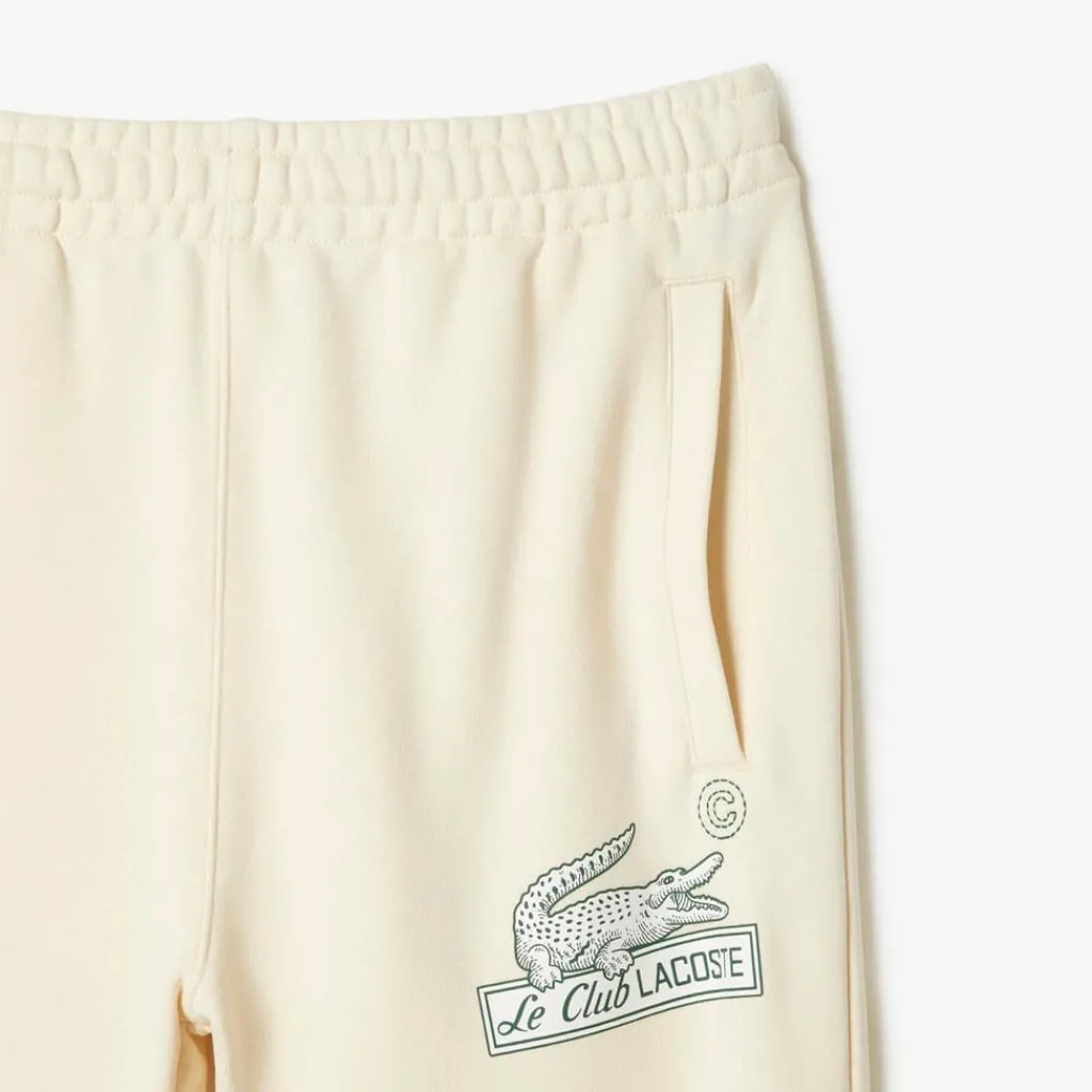 Trousers*Lacoste Organic Cotton Track Pants in Cream