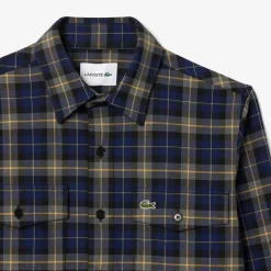 Coats And Jackets*Lacoste Oversize Checked Overshirt in Navy