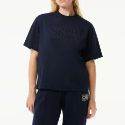 T-Shirts And Vests*Lacoste Oversized Cotton Tennis Embroidery T-Shirt in Blue