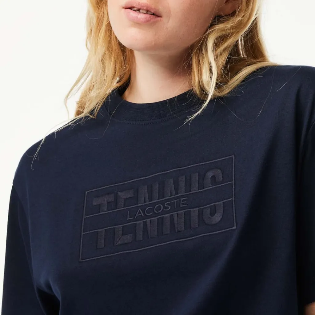 T-Shirts And Vests*Lacoste Oversized Cotton Tennis Embroidery T-Shirt in Blue