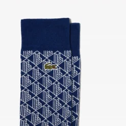 Underwear And Socks*Lacoste Pack Monogram Jacquard Socks in Blue