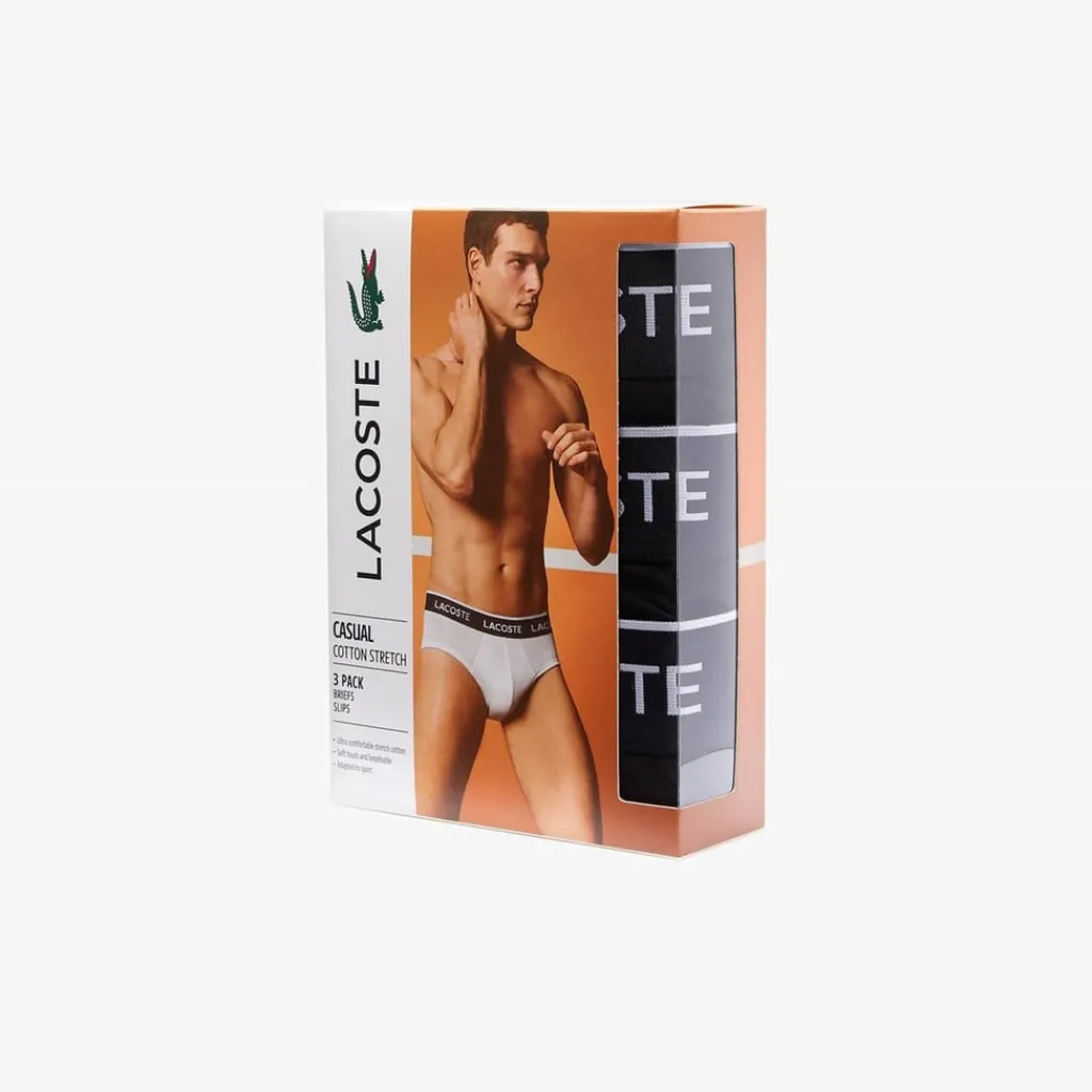 Underwear And Socks*Lacoste Pack Briefs in Black