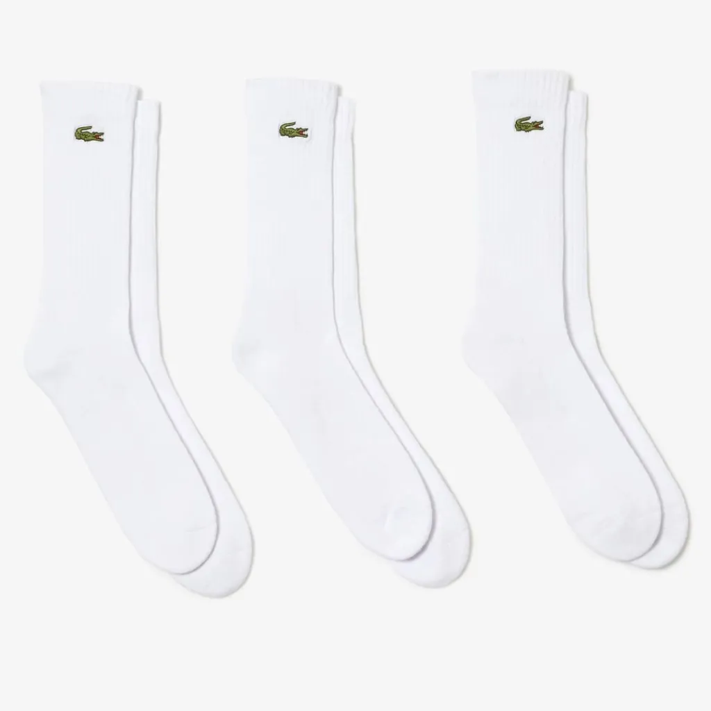 Underwear And Socks*Lacoste Pack Crew Socks in White