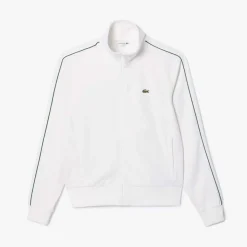 Tracksuits*Lacoste Paris Piqué Zip Front Track Jacket in Cream
