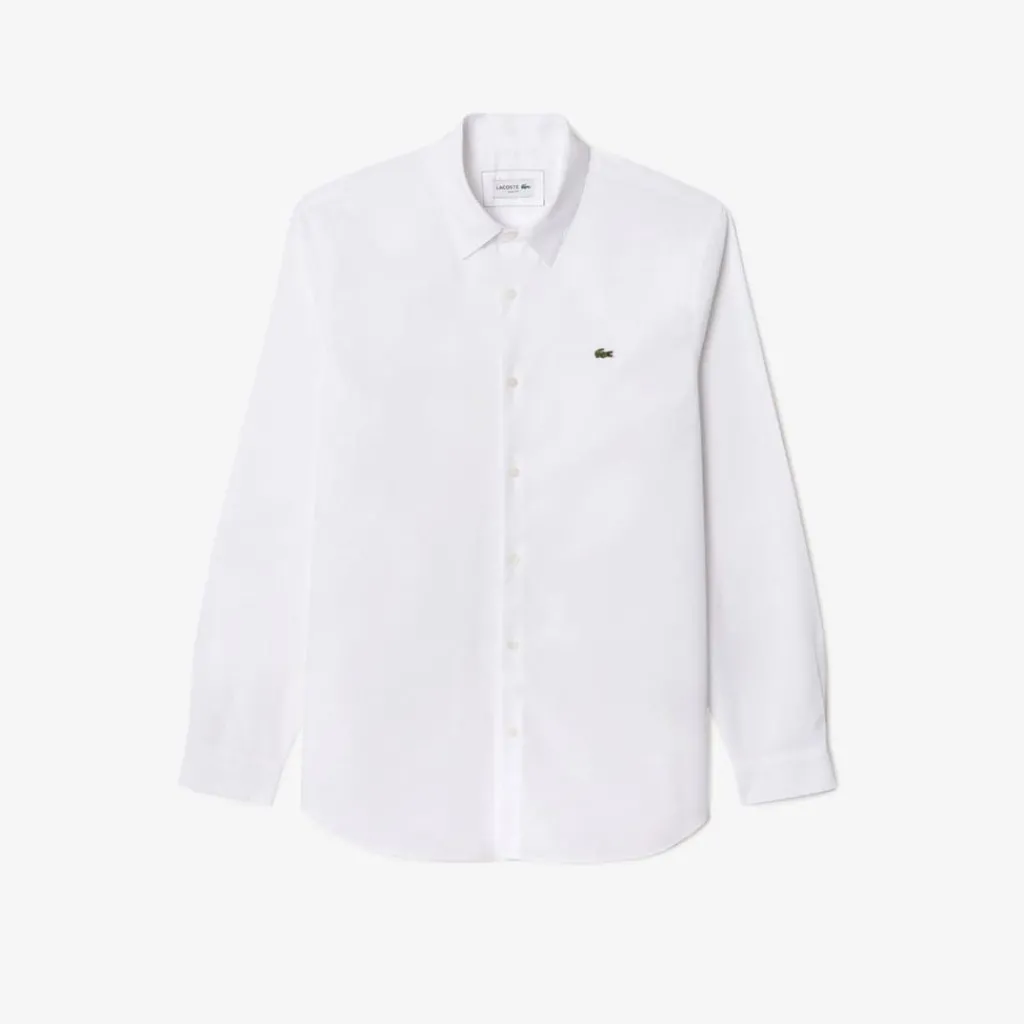 Shirts*Lacoste Poplin Shirt Sn61 in White