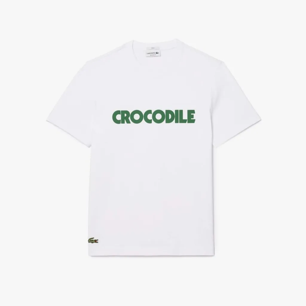 T-Shirts And Vests*Lacoste Print Cotton T-Shirt in White