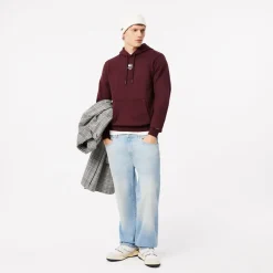 Sweatshirts*Lacoste Print Hoodie in red maroon