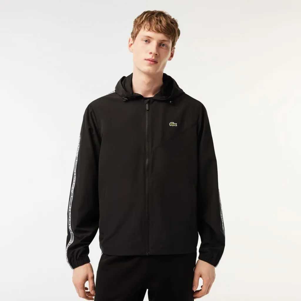 Coats And Jackets*Lacoste Recycled Polyester Track Jacket in Black