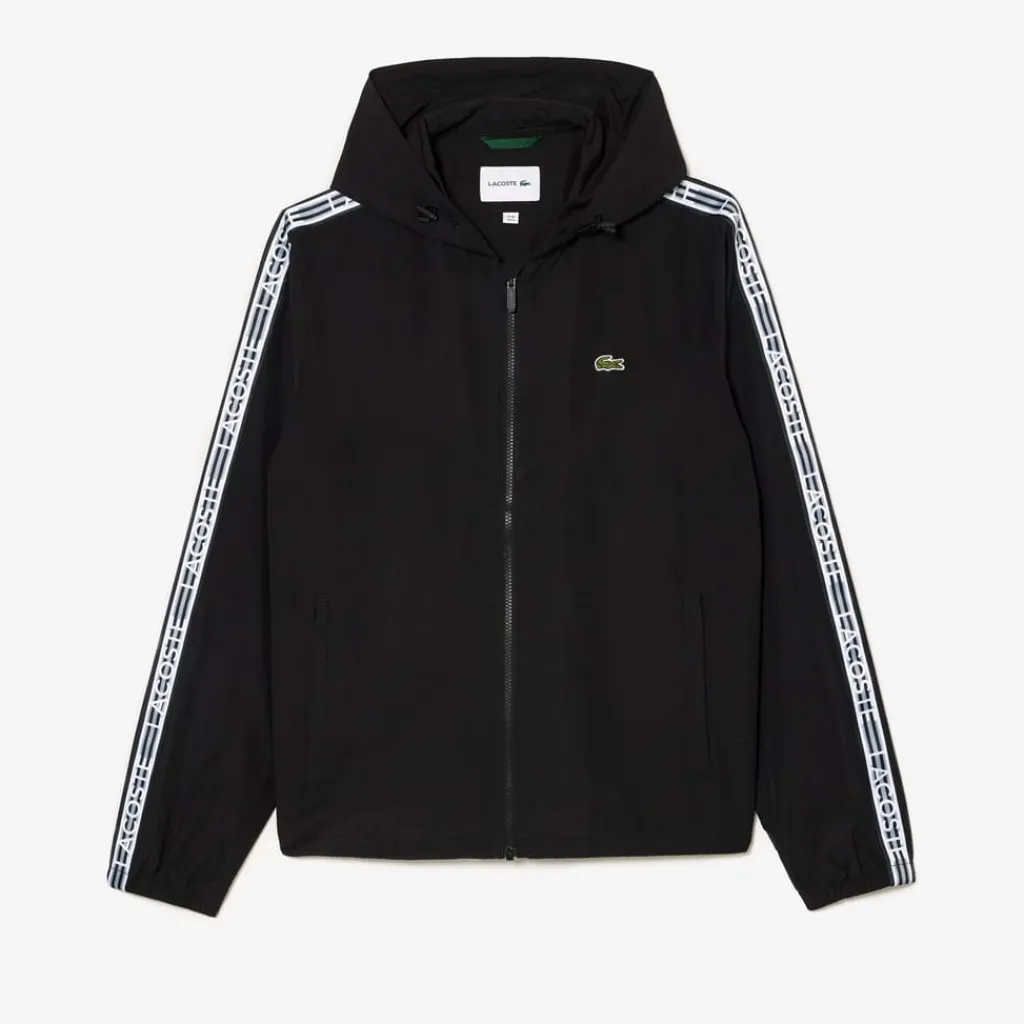 Coats And Jackets*Lacoste Recycled Polyester Track Jacket in Black