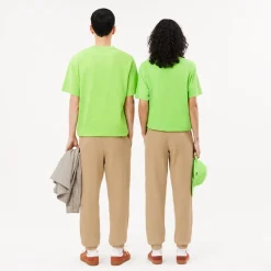 Trousers*Lacoste Regular Fit Cotton Sweatpants in Beige