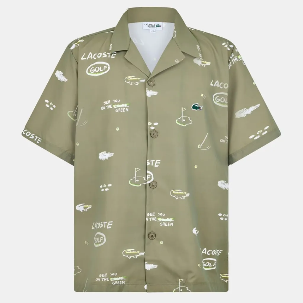 Shirts*Lacoste Regular Fit Crocodile Print Long Sleeve Shirt in Green