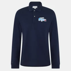 Polo Shirts*Lacoste Regular Fit Crocodile Print Polo Shirt in Blue