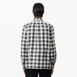 Shirts*Lacoste Regular Fit Flannel Shirt in Black-White