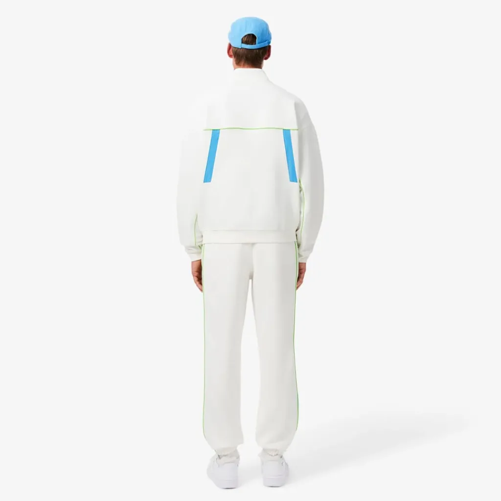 Trousers*Lacoste Regular Fit Piqué Sweatpants in White blue