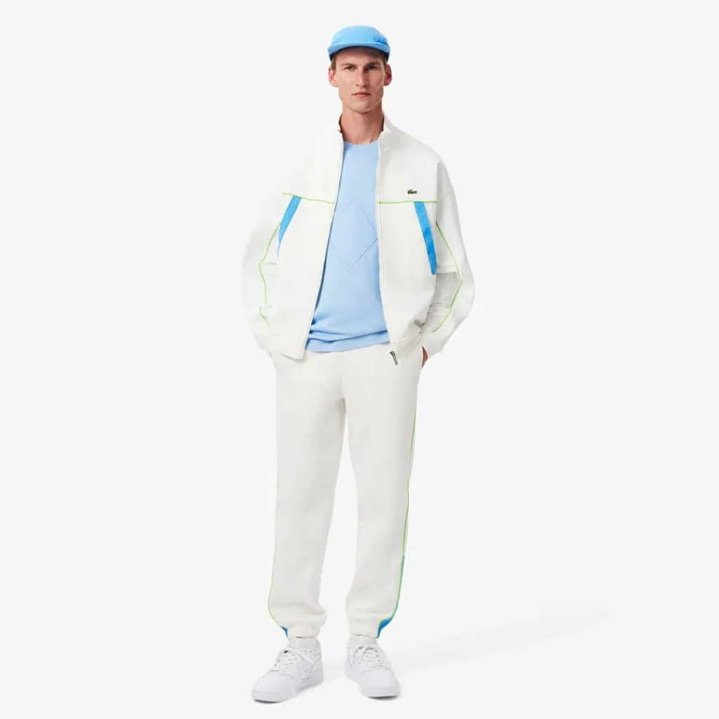 Trousers*Lacoste Regular Fit Piqué Sweatpants in White blue