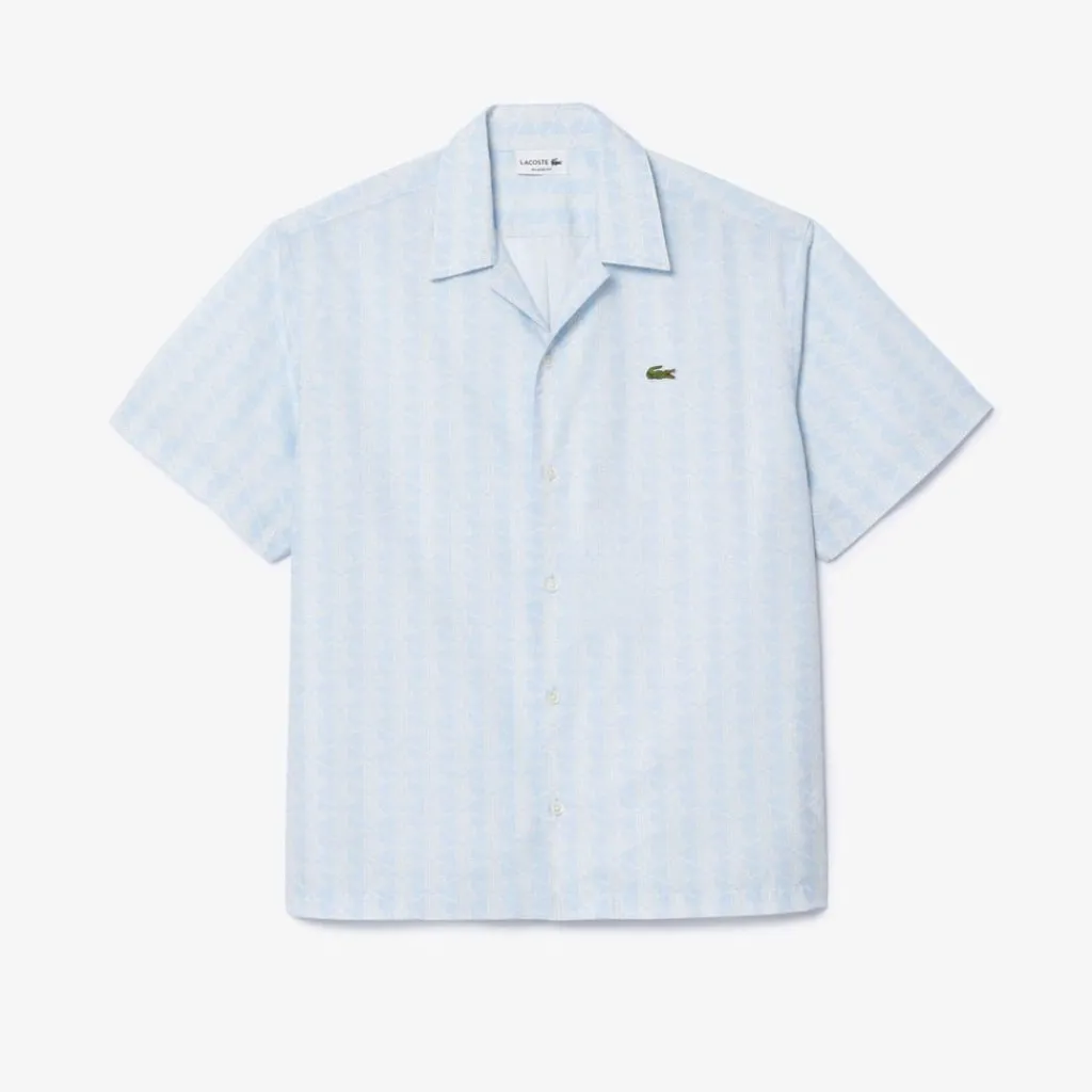 Shirts*Lacoste Relaxed Fit Short Sleeve Shirt in Light Blue