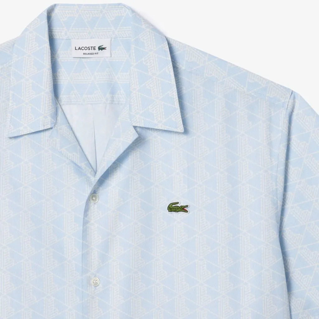 Shirts*Lacoste Relaxed Fit Short Sleeve Shirt in Light Blue