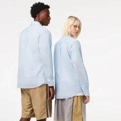 Shirts*Lacoste Relaxed Fit Striped Shirt in Light Blue