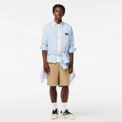 Shirts*Lacoste Relaxed Fit Striped Shirt in Light Blue