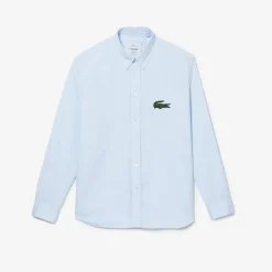Shirts*Lacoste Relaxed Fit Striped Shirt in Light Blue