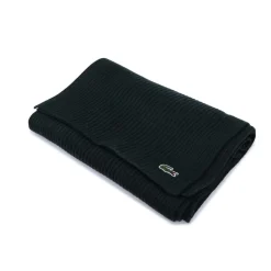 Gloves-Scarves-Umbrellas*Lacoste Ribbed Rectangular Wool Scarf in Green