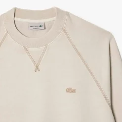 Sweatshirts*Lacoste Round Neck Organic Cotton Sweatshirt in Beige