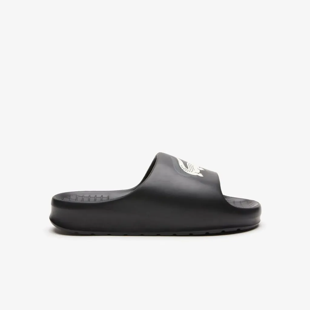 Beach Shoes*Lacoste Serve 2.0 Sliders in Black-White