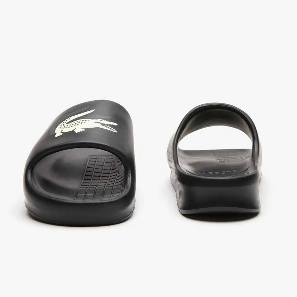 Beach Shoes*Lacoste Serve 2.0 Sliders in Black-White