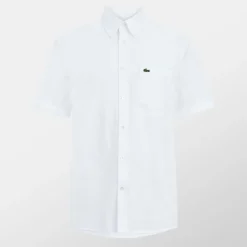 Shirts*Lacoste Short Sleeve Oxford Shirt in White