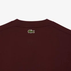 T-Shirts And Vests*Lacoste Signiature Print Cotton T-Shirt in red maroon