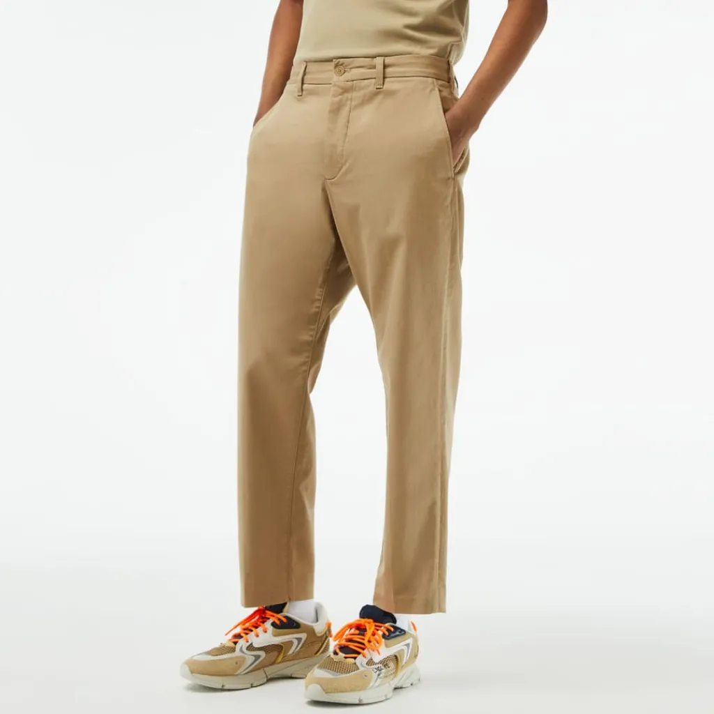 Trousers*Lacoste Skinny Fit Stretch Cotton Chinos in Brown