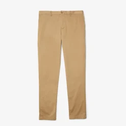 Trousers*Lacoste Slim Fit Stretch Cotton Chinos in Beige