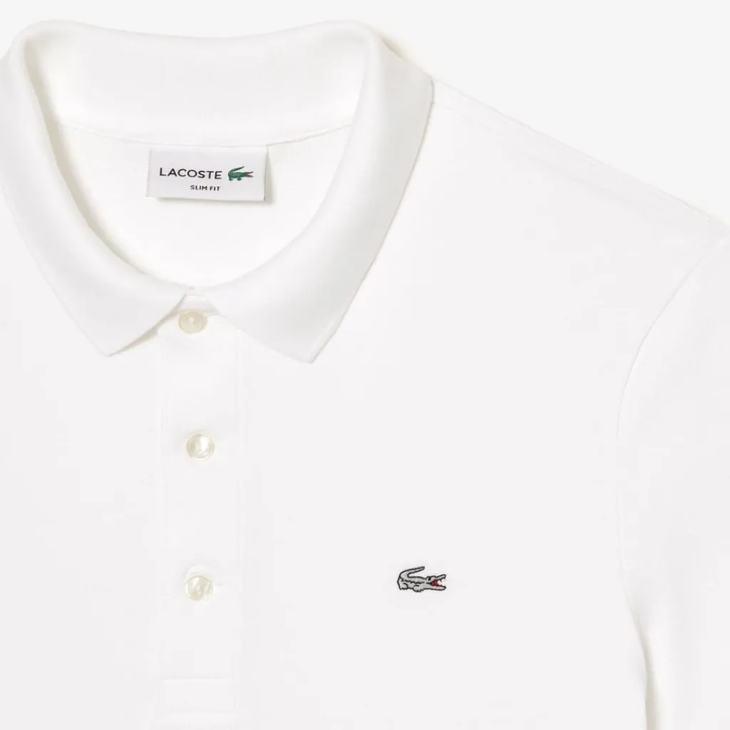 Polo Shirts*Lacoste Slim Fit Stretch Mini Piqué Polo Shirt in White