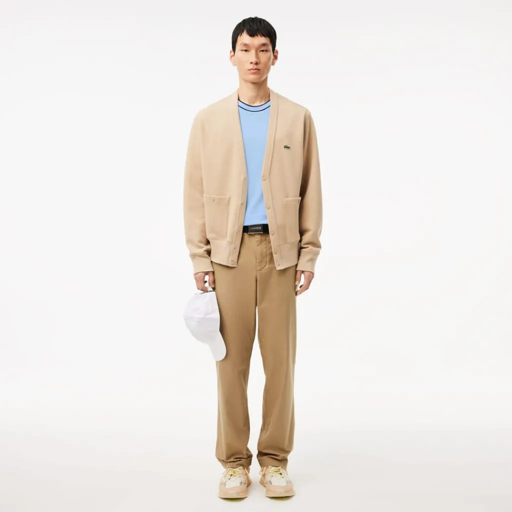 T-Shirts And Vests*Lacoste Stretch Piqué Stripe Collar T-Shirt in Light Blue