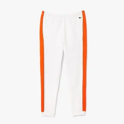 Trousers*Lacoste Tapered Leg Sweatpants in white orange