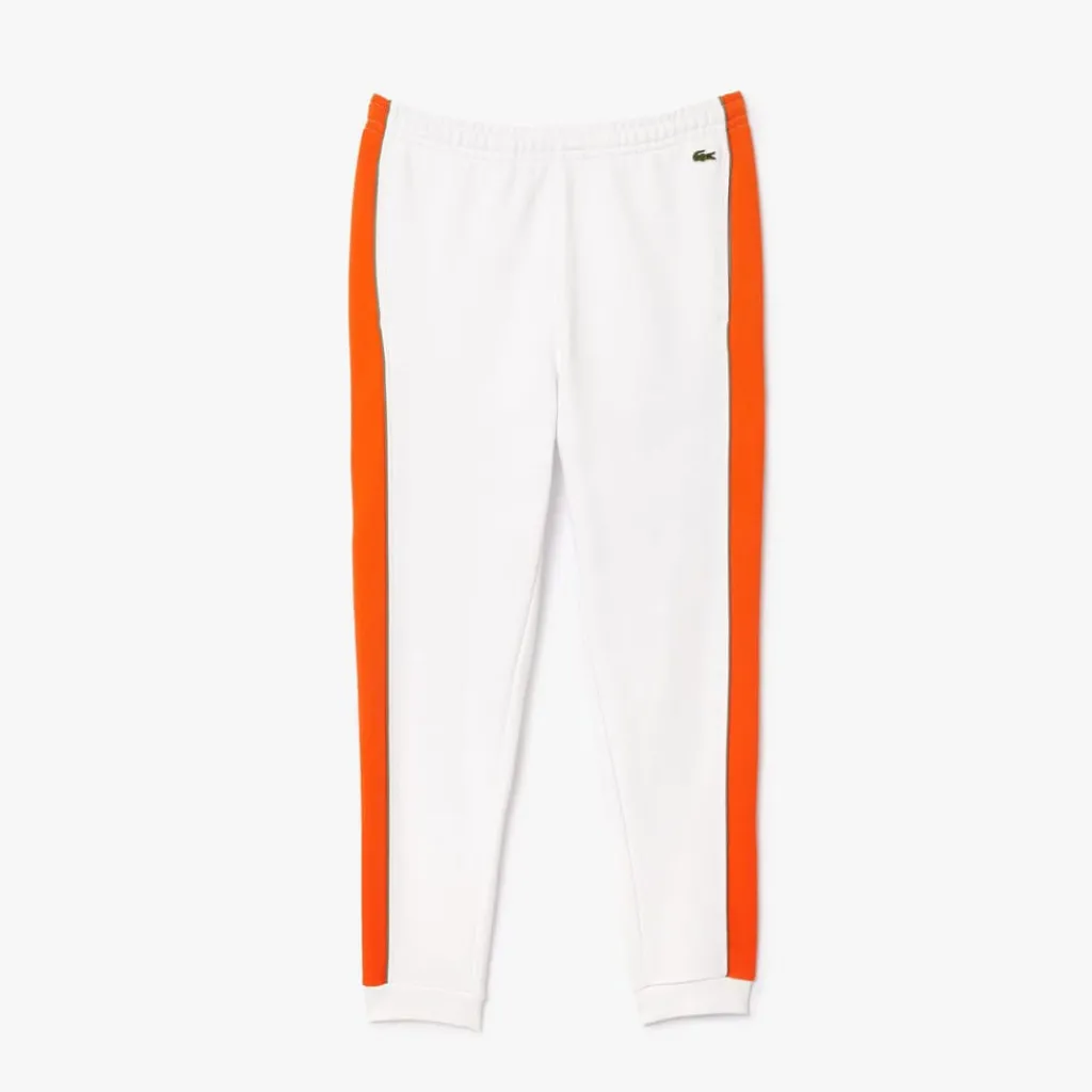Trousers*Lacoste Tapered Leg Sweatpants in white orange