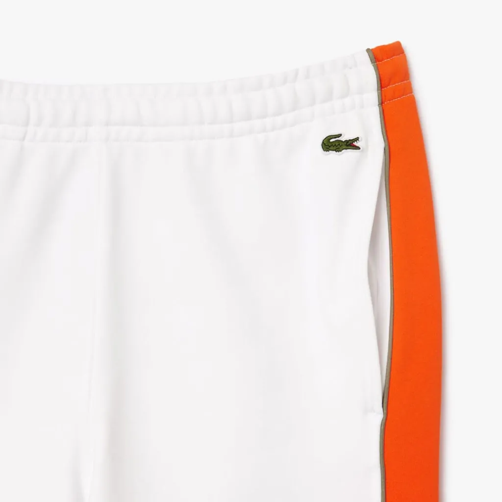 Trousers*Lacoste Tapered Leg Sweatpants in white orange