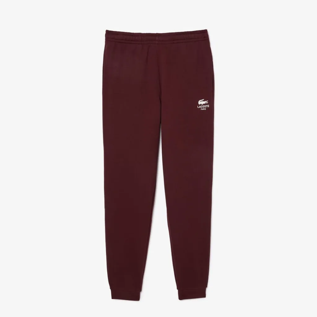 Trousers*Lacoste Tapered Leg Sweatpants in red maroon