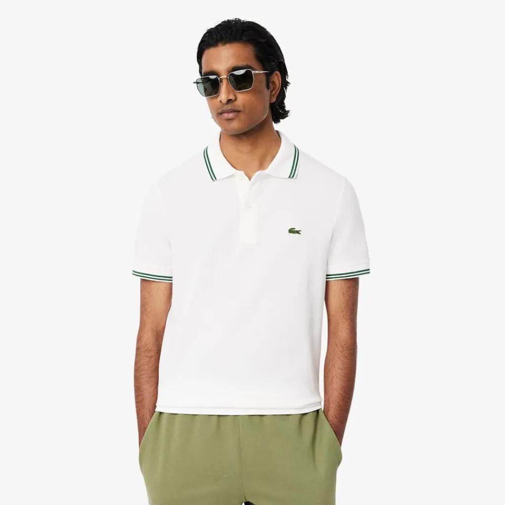 Polo Shirts*Lacoste Tipped Regular Fit Polo Shirt in White