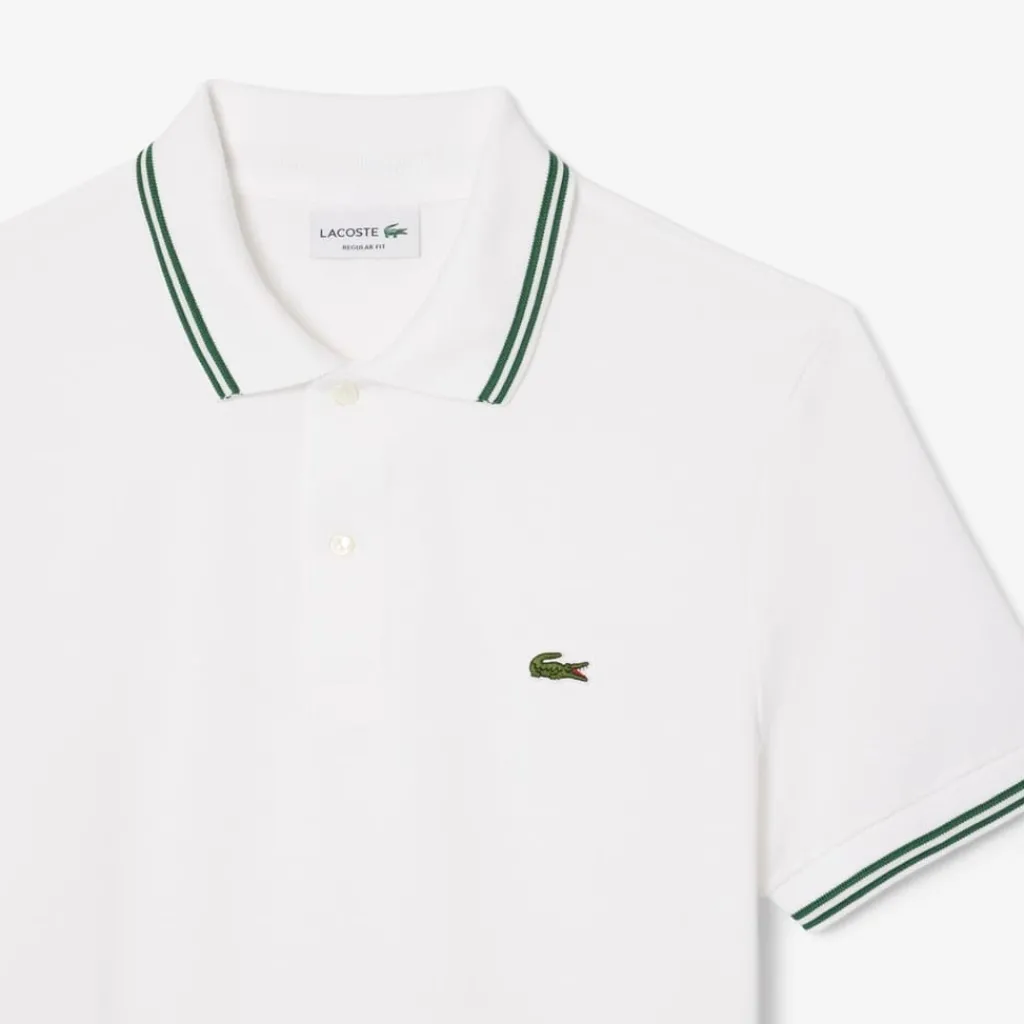 Polo Shirts*Lacoste Tipped Regular Fit Polo Shirt in White