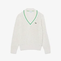 Knitwear*Lacoste V-Neck Regular Fit Sweater in White