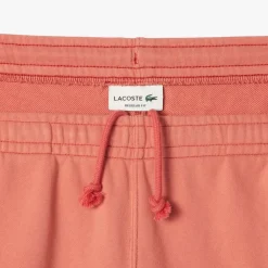 Shorts*Lacoste Washed Effect Printed Fleece Shorts in Red
