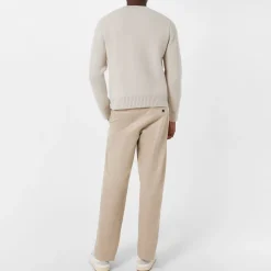 Knitwear*Lanvin Crew Neck Regular Fit Long Sleeve Sweater in Beige