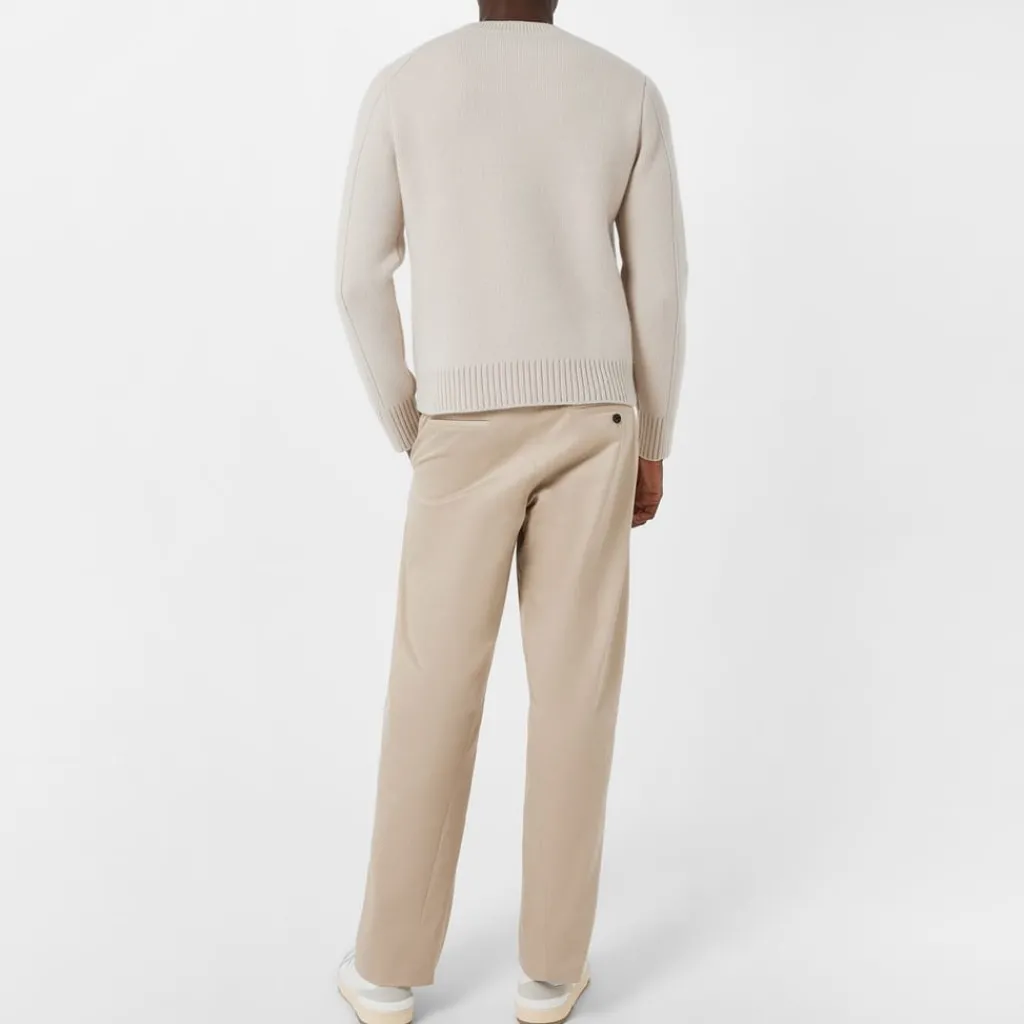 Knitwear*Lanvin Crew Neck Regular Fit Long Sleeve Sweater in Beige